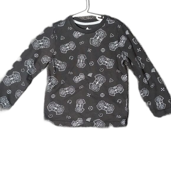 365 Kid's Boys S 6 Game Controller Long Sleeve Black Graphic T-Shirt Tee Shirt - Picture 1 of 5